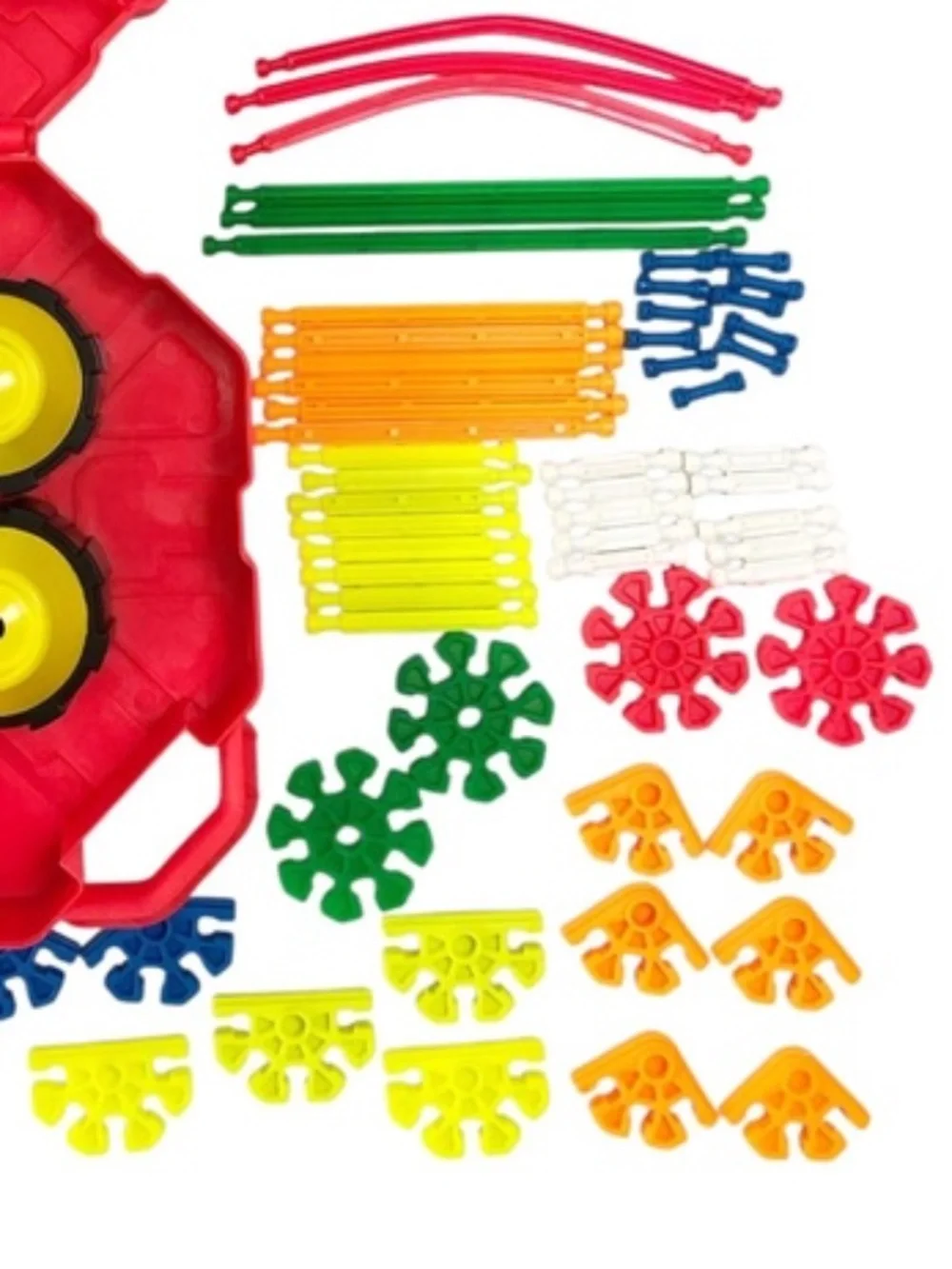Kid K'NEX Vintage 71 Piece Rolling Rovers Complete Building Set 85020 Case Book